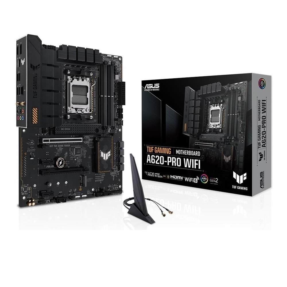 ASUS TUF GAMING A620-PRO WIFI DDR5 6400MHZ 1XHDMI 1XDP 2XM.2 USB 3.2 ATX AM5 (AMD AM5 7000 SERİSİ İŞLEMCİ UYUMLU)