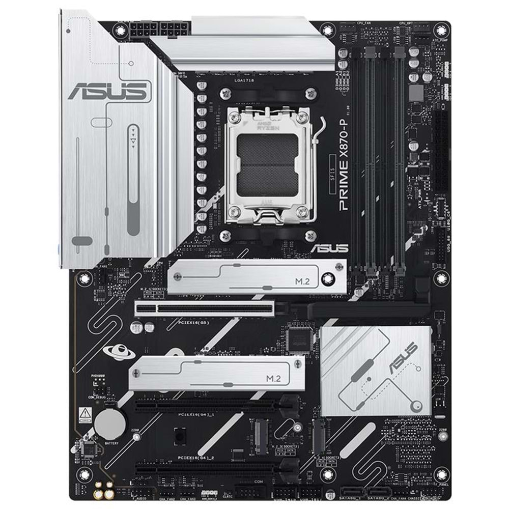 ASUS PRIME X870-P DDR5 8000MHZ 1XHDMI 2XUSB4 4XM.2 ATX AM5 (AMD AM5 9000/ 8000/ 7000 SERİ İŞLEMCİ UYUMLU) 