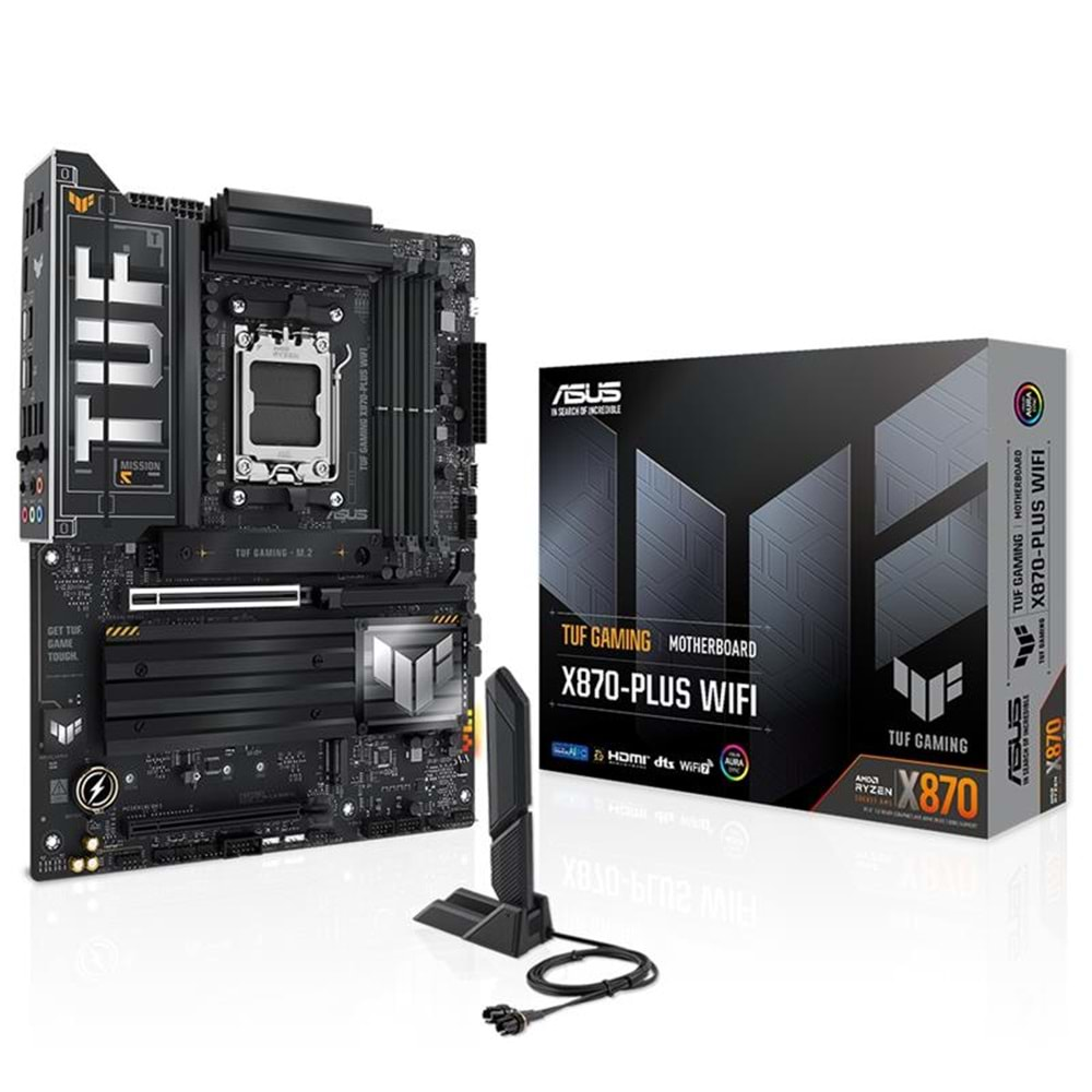 ASUS TUF GAMING X870-PLUS WIFI DDR5 8000MHZ 1XHDMI 2XUSB4 4XM.2 AM5 ATX (AMD AM5 9000/ 8000/ 7000 SERİ İŞLEMCİ UYUMLU) 