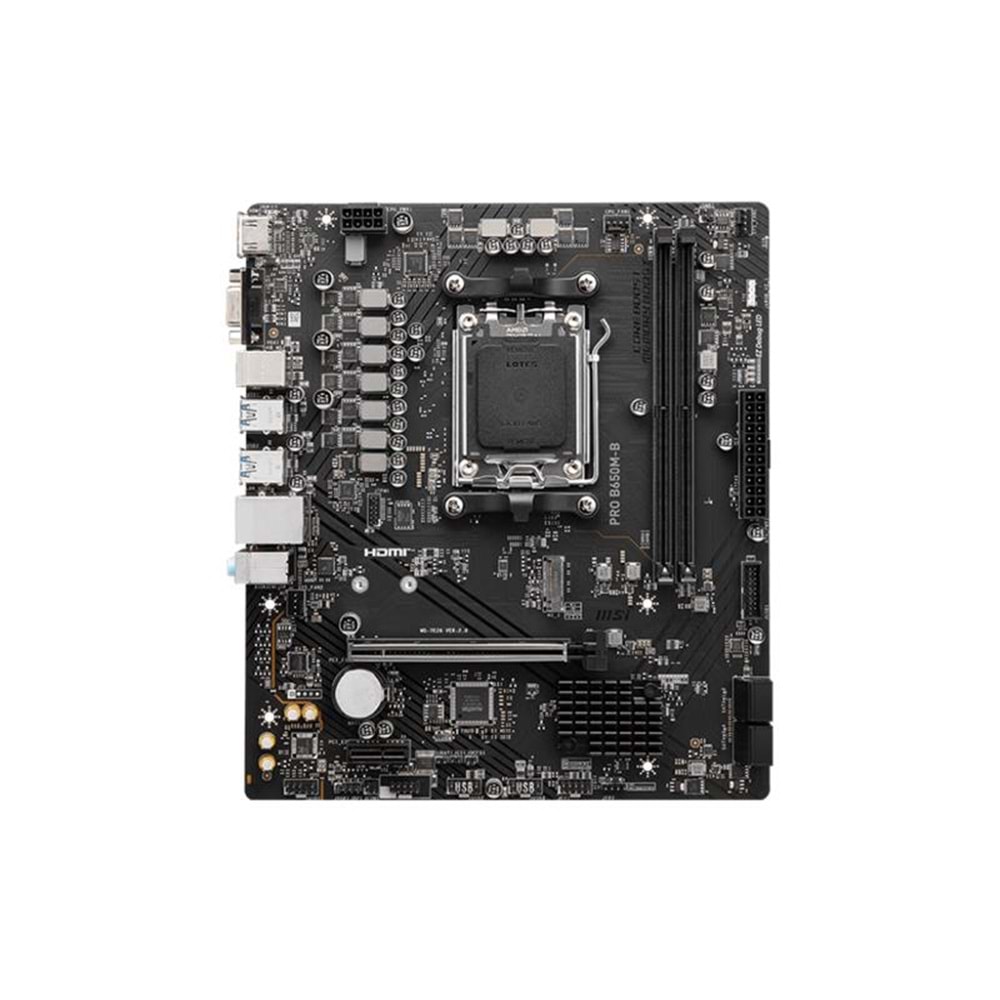 MSI PRO B650M-B DDR5 6800MHZ 1XVGA 1XHDMI 1XM.2 USB 3.2 AM5 MATX (AMD AM5 7000 SERİSİ İLE UYUMLU ) 