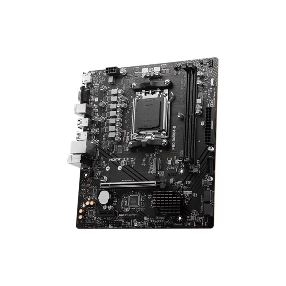 MSI PRO B650M-B DDR5 6800MHZ 1XVGA 1XHDMI 1XM.2 USB 3.2 AM5 MATX (AMD AM5 7000 SERİSİ İLE UYUMLU ) 