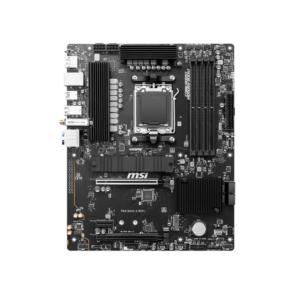 MSI PRO B650-S WIFI DDR5 7200MHZ 1XHDMI 1XDP USB 3.2 M.2 ATX AM5 (AMD AM5 7000 SERİSİ İLE UYUMLU) 