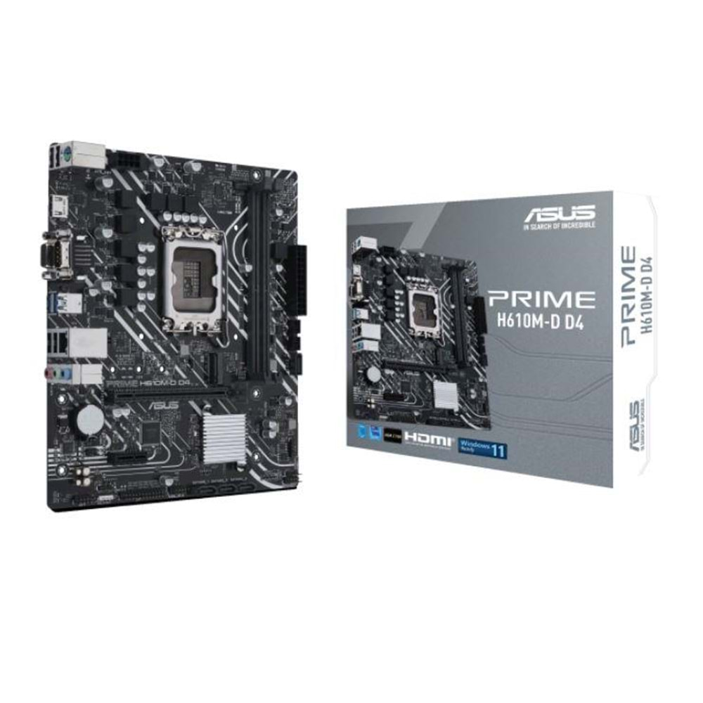 ASUS PRIME H610M-D D4 DDR4 3200MHZ 1XVGA 1XHDMI 1XM.2 USB 3.2 MATX 1700P (12. / 13. VE 14. NESİL İŞLEMCİ UYUMLU) 