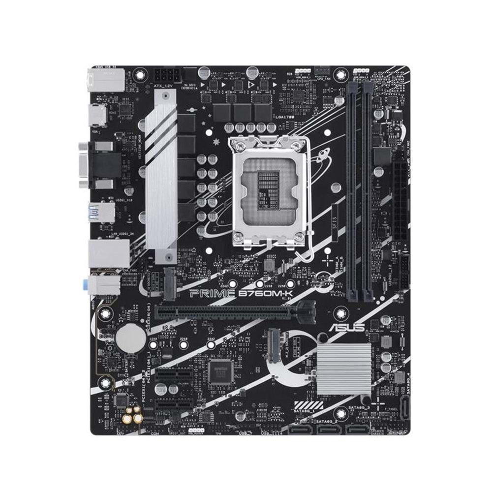 ASUS PRIME B760M-K DDR5 8000MHZ 1XVGA 1XHDMI 2XM.2 USB 3.2 MATX 1700P (12. / 13. VE 14. NESİL İŞLEMCİ UYUMLU) 