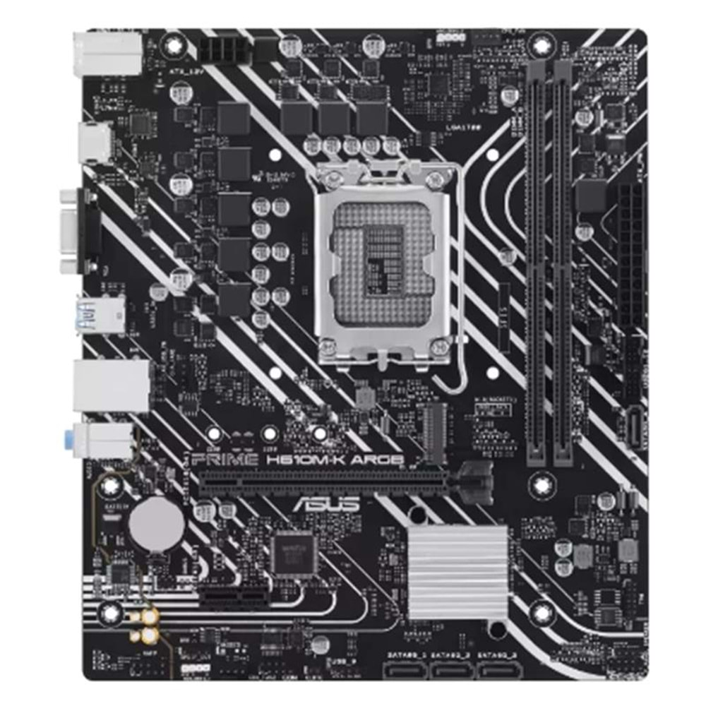 ASUS PRIME H610M-K ARGB DDR5 5600MHZ 1XVGA 1XHDMI 1XM.2 USB 3.2 MATX 1700P (12. / 13. VE 14. NESİL İŞLEMCİ UYUMLU) 