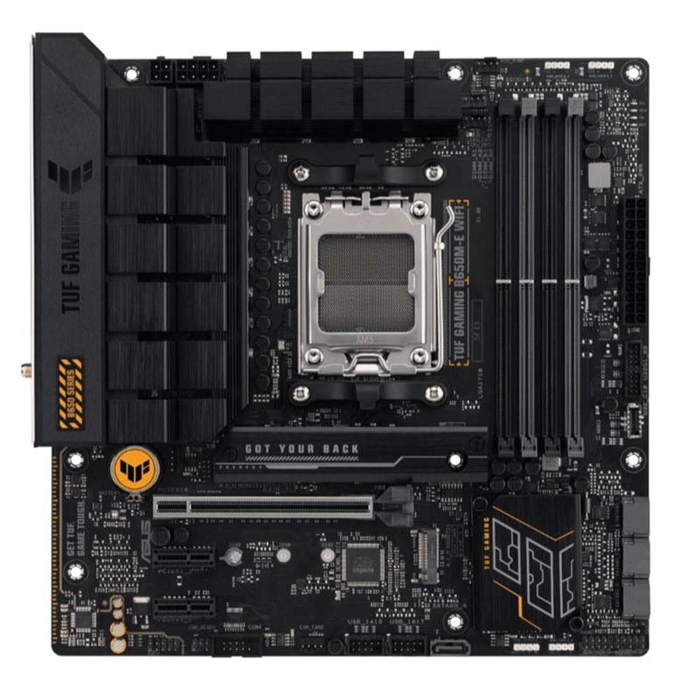 ASUS TUF GAMING B650M-E WIFI DDR5 6400MHZ 1XHDMI 2XDP 2XM.2 USB 3.2 MATX AM5 ( AMD AM5 7000 SERİSİ İŞLEMCİ İLE UYUMLU) 