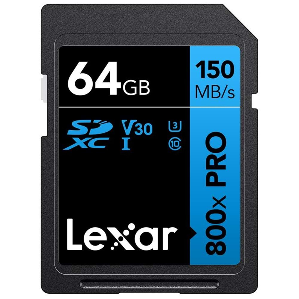 64GB LEXAR LSD0800P064G-BNNNG PROFESSIONAL 800X PRO SDXC UHS-I CARDS UP TO 150MB/S READ C10 V30 U3 