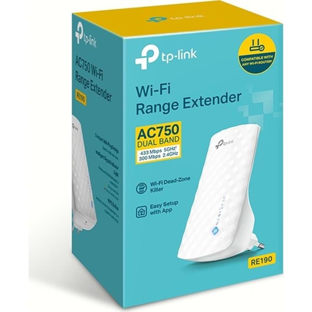 TP-Link RE190 750 Mbps 5 GHz Kablosuz AC Dual Band Evrensel Menzil Genişletici