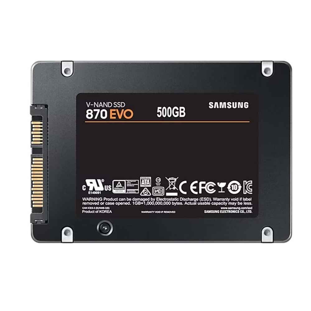 500 GB 870 EVO SAMSUNG 2.5 SATA3 MZ-77E500BW 560-530 MB/S SAMSUNG TR GARANTILI 