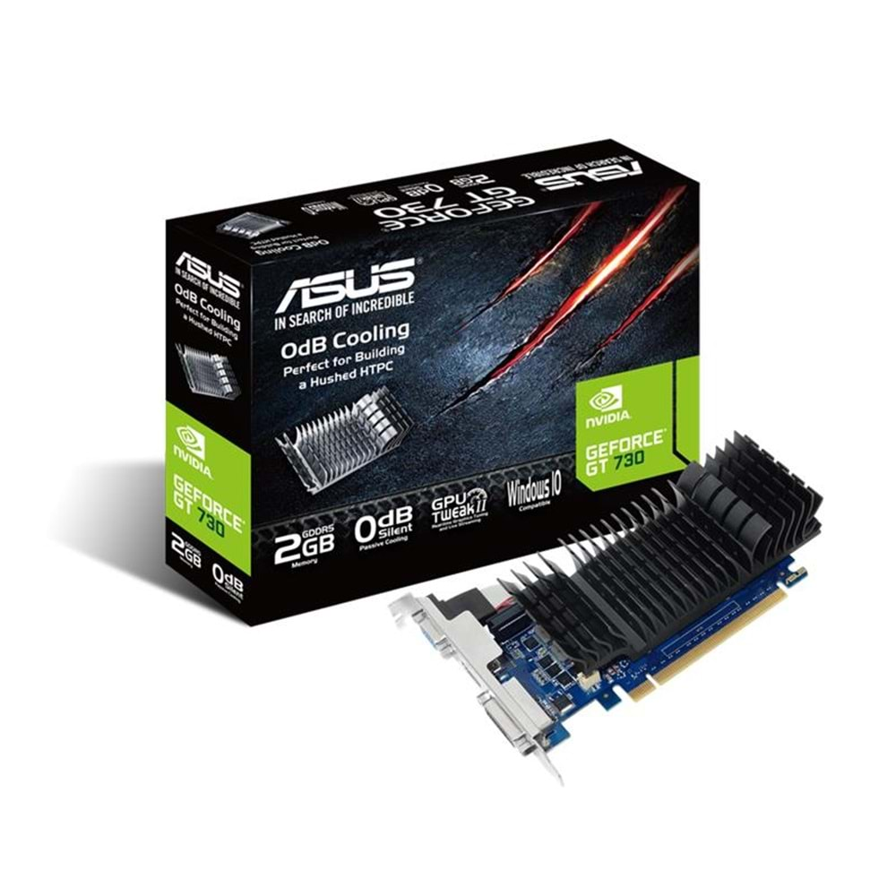 ASUS GEFORCE GT730-SL-2GD5-BRK 2GB DDR5 64BIT 1XVGA 1XHDMI 1XDVI EKRAN KARTI 