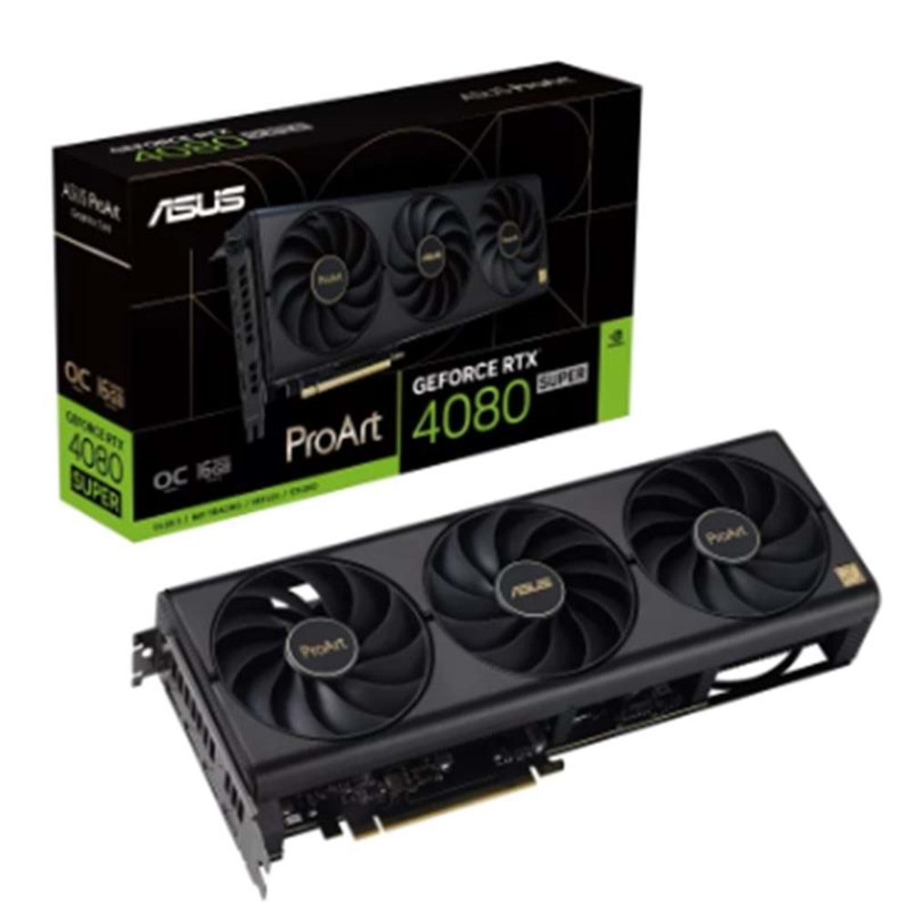 ASUS GEFORCE PROART-RTX4080S-O16G SUPER OC 16GB GDDR6X 256BIT 1XHDMI 3XDP EKRAN KARTI 