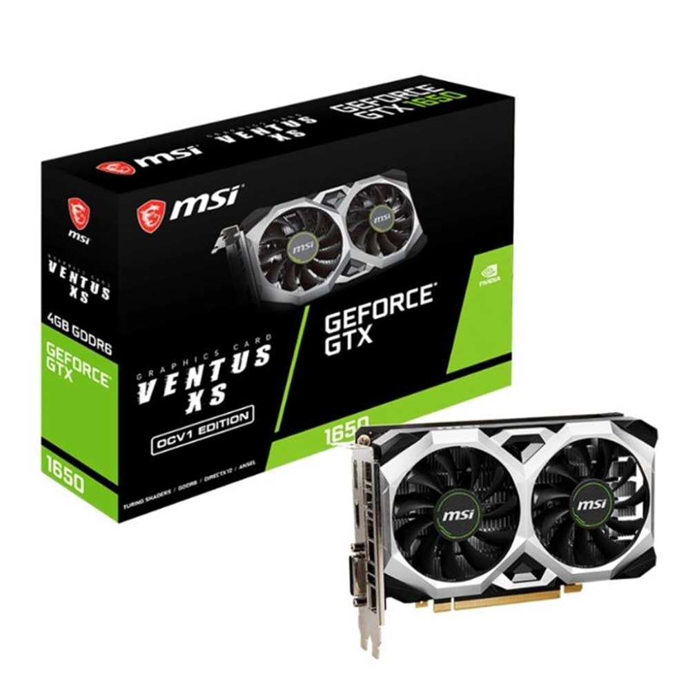 MSI GEFORCE GTX1650 D6 VENTUS XS OCV1 4GB GDDR6 128BIT 1XHDMI 1XDP 1XDVI EKRAN KARTI 