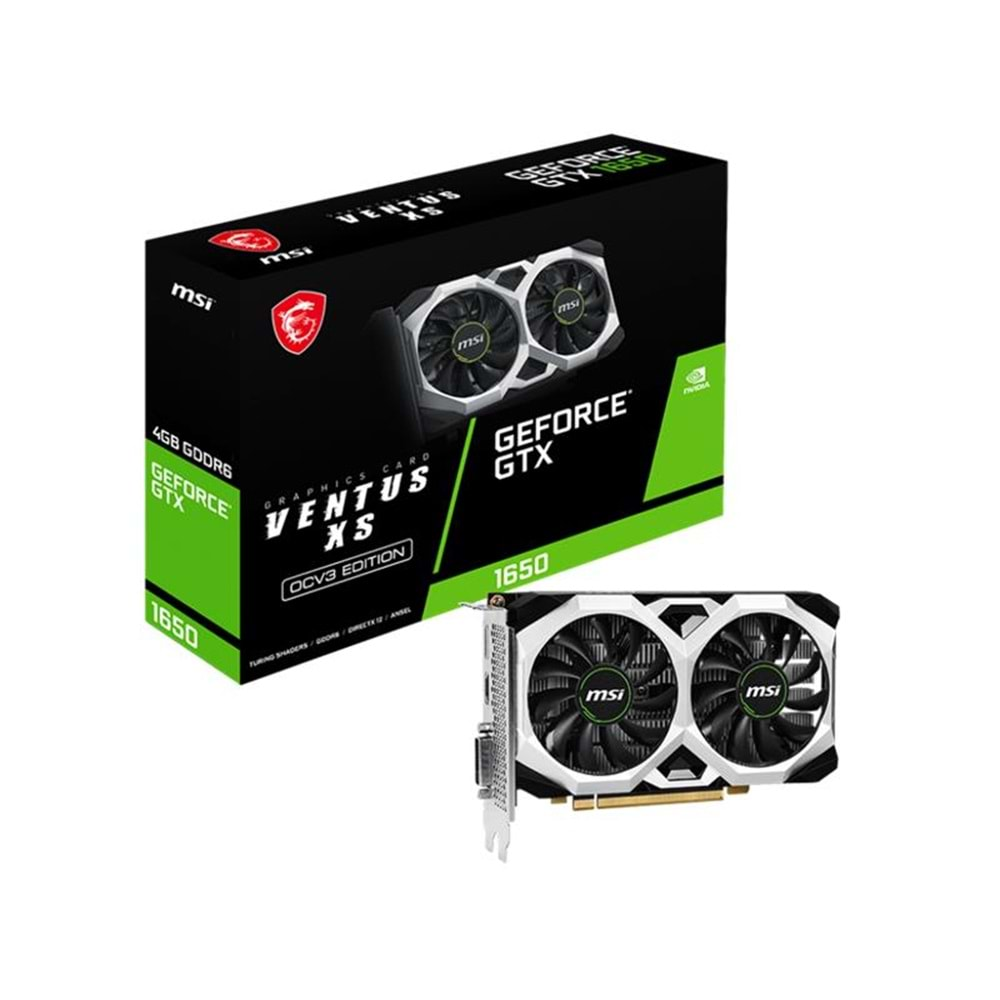 MSI GEFORCE GTX1650 D6 VENTUS XS OCV3 4GB GDDR6 128BIT 1XHDMI 1XDP 1XDVI EKRAN KARTI 