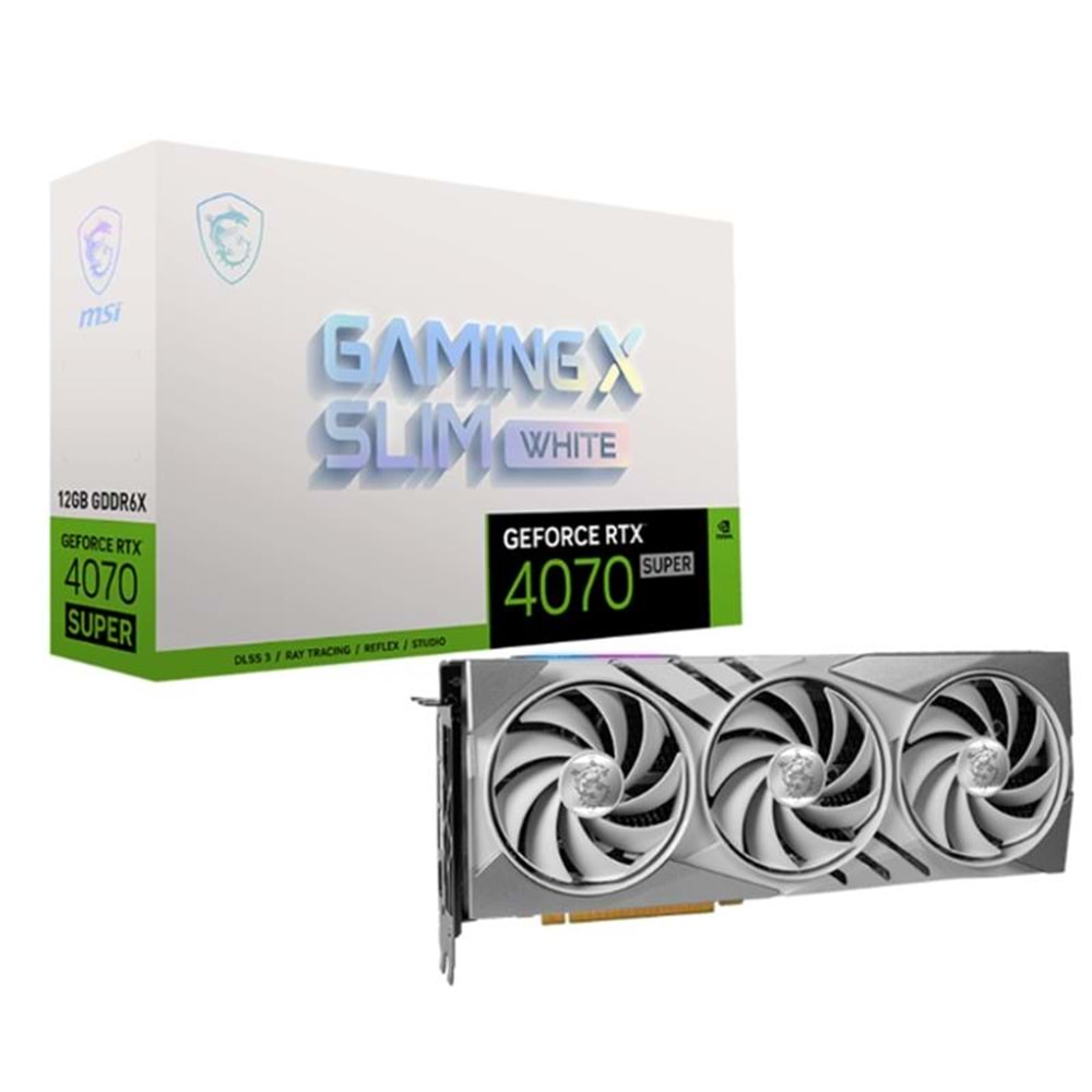 MSI GEFORCE RTX4070 SUPER 12G GAMING X SLIM WHITE 12GB GDDR6X 192BIT 1XHDMI 3XDP EKRAN KARTI 