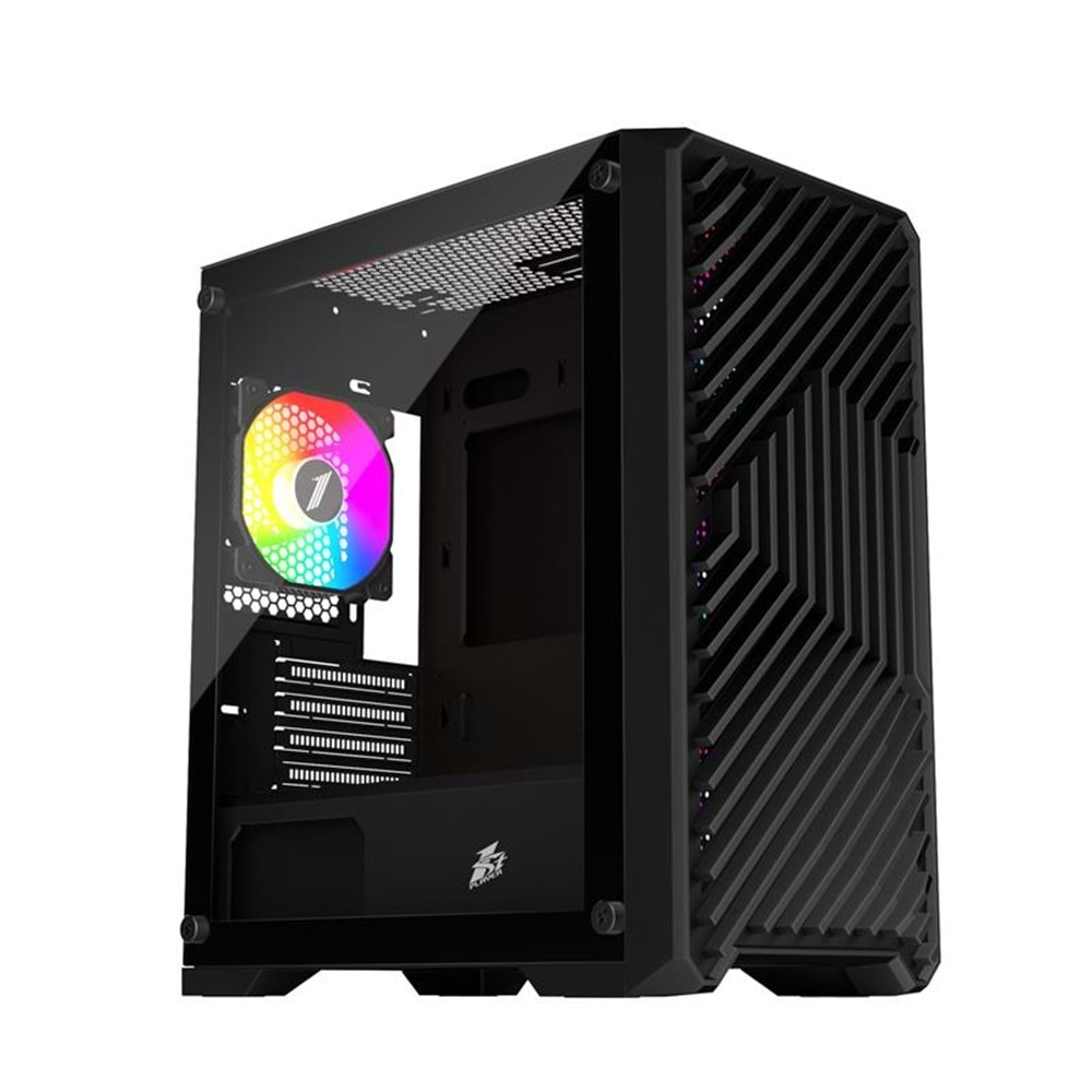 1ST PLAYER TRILOBITE T5 SİYAH 650W 80+ ARGB 4X12CM FAN TEMPERLİ CAM MESH USB 3.0 M-ATX KASA 