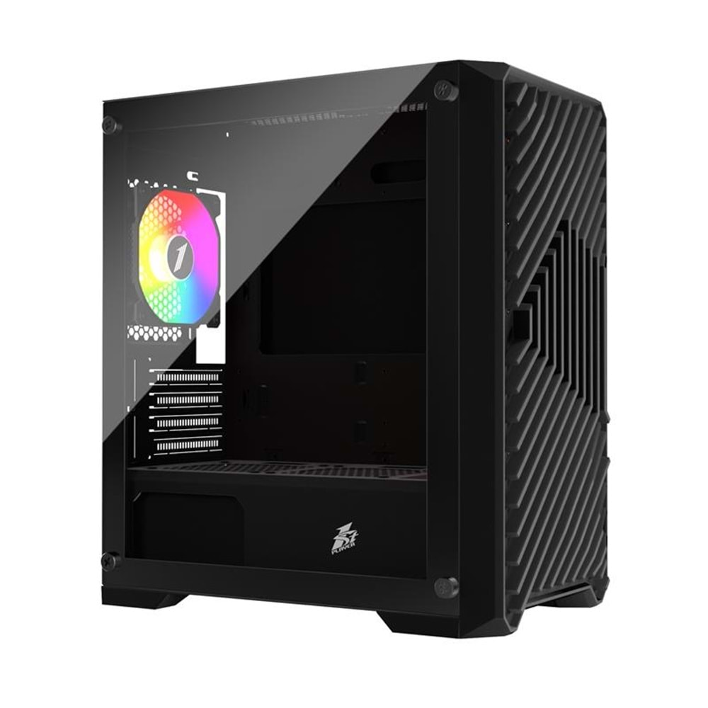 1ST PLAYER TRILOBITE T5 SİYAH 650W 80+ ARGB 4X12CM FAN TEMPERLİ CAM MESH USB 3.0 M-ATX KASA 