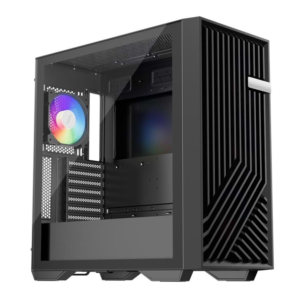 1ST PLAYER FD8 SİYAH 750W 80+ ARGB 6X12CM FAN TEMPERLİ CAM MESH USB 3.0 E-ATX KASA 