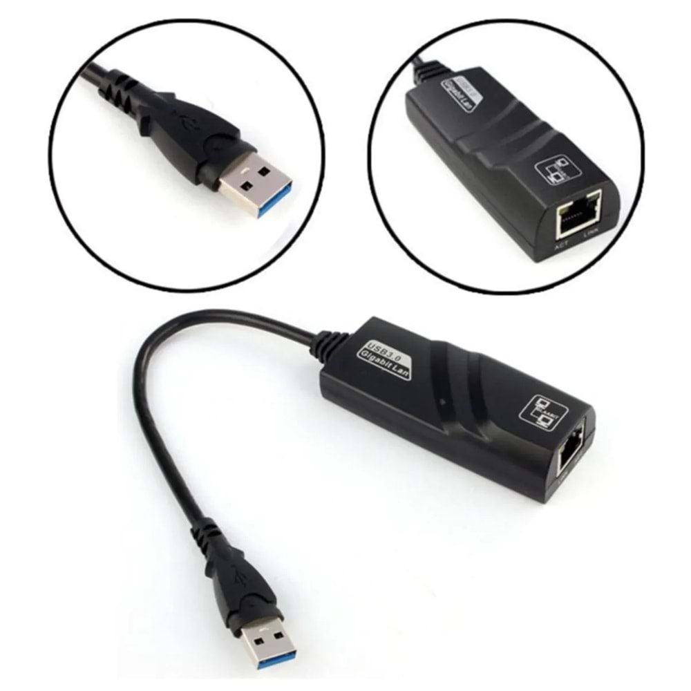 Alfais 4939 Usb 3.0 To Ethernet Çevirici Dönüştürücü Adaptör (gigabit Destekli) AlfaisALL4939