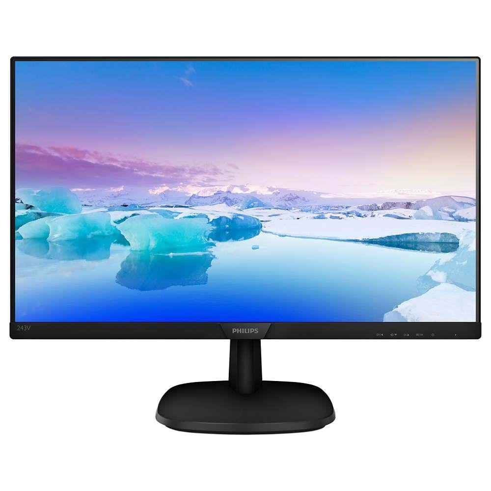 23.8 PHILIPS 243V7QDSB/01 IPS 4MS 75MHZ 1XVGA 1XHDMI 1XDVI FHD 1920X1080 FLICKER-FREE DÜŞÜK MAVİ IŞIK VESA SİYAH 