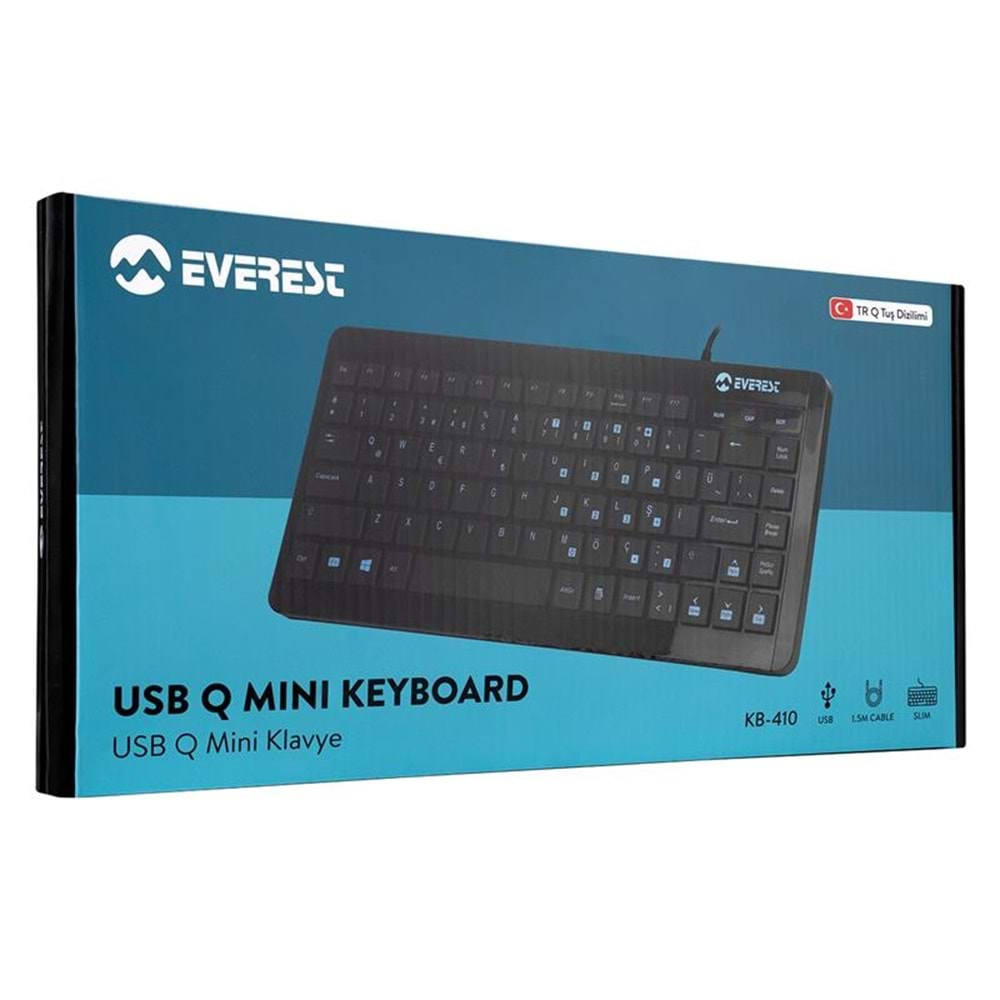 EVEREST KB-410 SİYAH USB Q MINI KLAVYE 