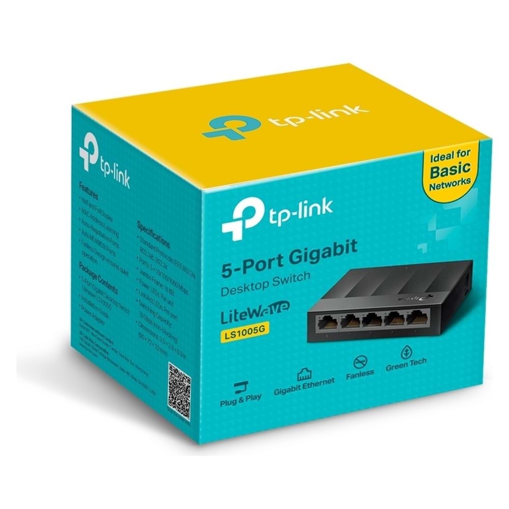 TP-LINK LS1005G 5 PORT 10/100/1000 GIGABIT PLASTİK KASA SWITCH