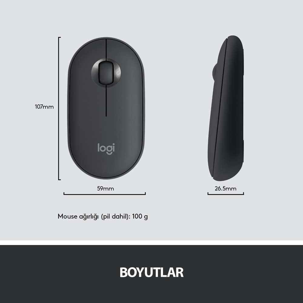 Logitech MK470 Kablosuz İnce Türkçe Klavye Mouse Seti - Gri-Siyah