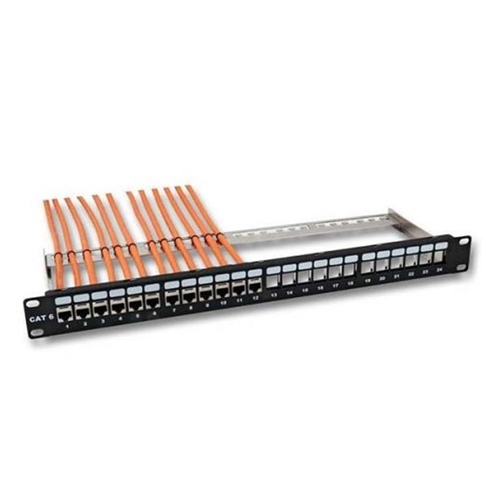 URANIUM 24 PORT UB24-3824L CAT6 BOŞ PATCH PANEL (U-PMDLR) 