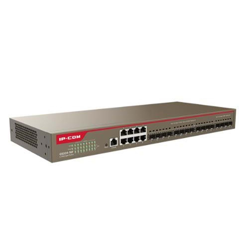 IP-COM G5324-16F 16 PORT SFP + 8 PORT GIGABIT L3 CLOUD YÖNETİLEBİLİR RACKMOUNT OMURGA SWITCH 