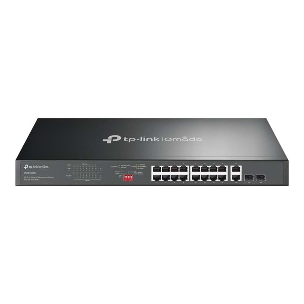 TP-LINK OMADA DS1018GMP 16 PORT GIGABIT+2X1GB RJ45/SFP COMBO 250W 250 METRE POE MESAFE METAL RACKMOUNT KASA SWITCH 