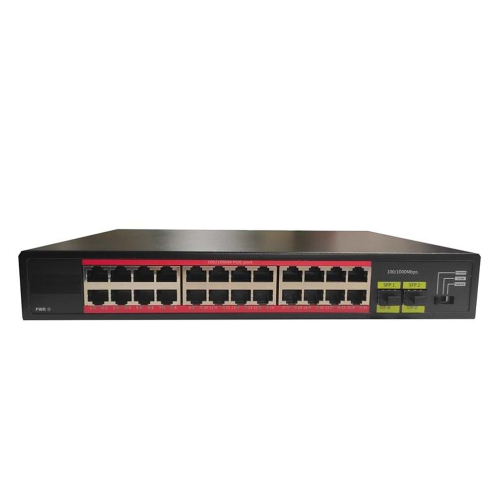 TIWOX TP-G2420-POE300W 24 PORT GIGABIT +2X GIGABIT SFP UPLINK RACKMOUNT POE SWITCH (REALTEK CHIPSET) 