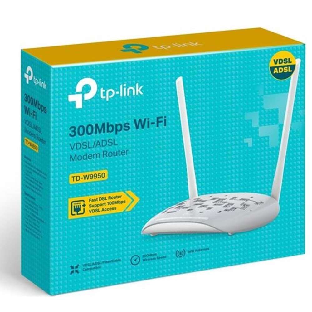 TP-LINK TD-W9950 300MBPS 4 PORT VDSL/ADSL WIFI MODEM ROUTER
