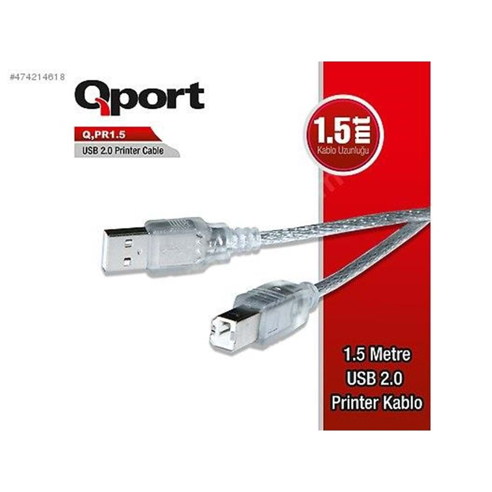 QPORT Q-PR1.5 USB 2.0 1.5M YAZICI KABLOSU 