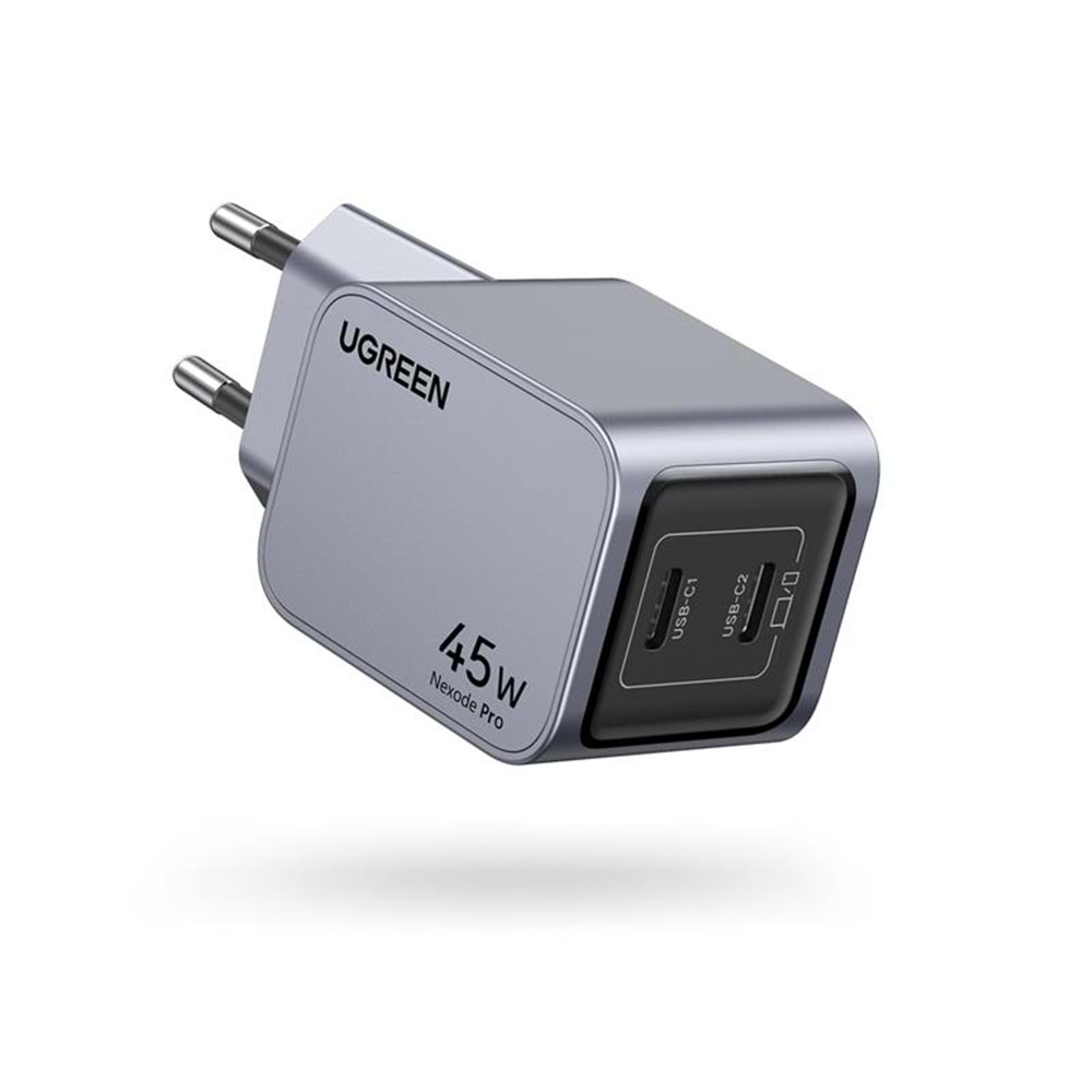 UGREEN NEXODE PRO 45W GAN HIZLI ŞARJ CİHAZI TYPE-C QC PD 2XUSB-C UZAY GRİSİ 35008 