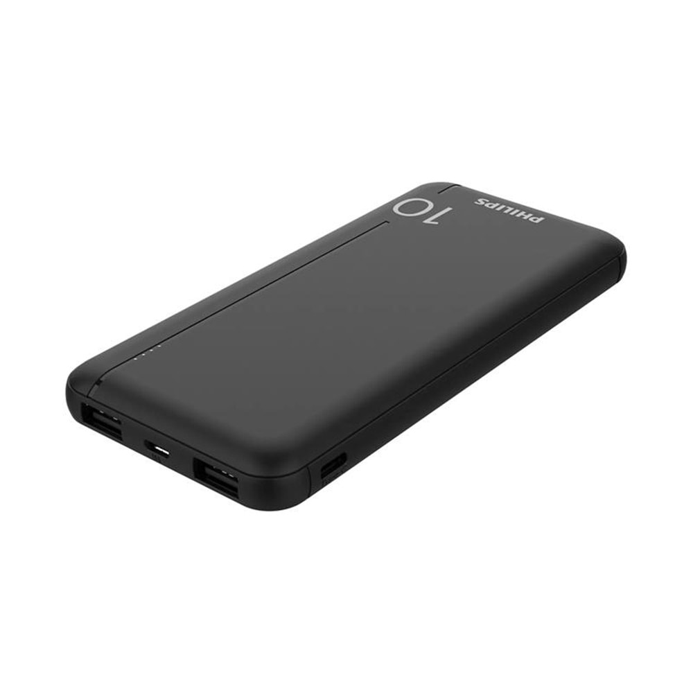 PHILIPS DLP1810CB 10.000 MAH POWERBANK 2XUSB-A 2.1A USB-C ÇIKIŞ SİYAH 