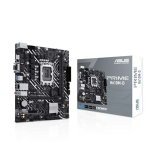 ASUS PRIME H610M-D DDR5 5200MHZ(OC) 1XVGA 1XHDMI 1XM.2 USB 3.2 MATX 1700P (12. / 13. VE 14. NESİL İŞLEMCİ UYUMLU) 