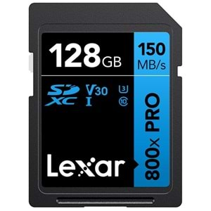 128GB LEXAR LSD0800P128G-BNNNG PROFESSIONAL 800X PRO SDXC UHS-I CARDS UP TO 150MB/S READ 45MB/S WRIT 