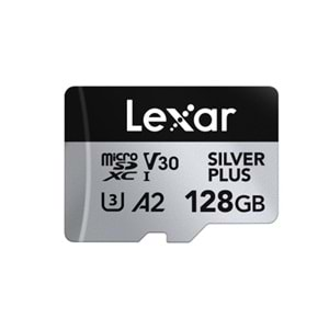 128GB LEXAR LMSSIPL128G-BNANG HIGH-PERFORMANCE SILVER PLUS MICROSDXC UHS-I UP TO 205MB/S READ 150MB/S WRITE C10 A2 V30 