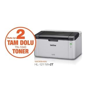 BROTHER HL-1211W-2T MONO LAZER YAZICI/WIFI (2 TAM DOLU TONER) 