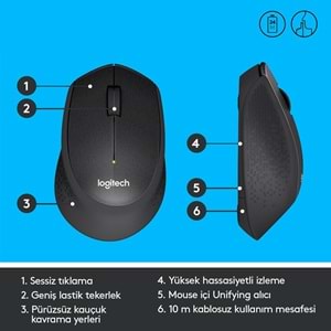 LOGITECH M330 SİYAH KABLOSUZ SESSIZ MOUSE