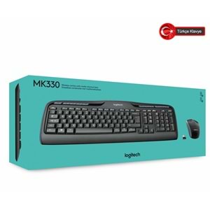 Logitech MK330 Kablosuz Türkçe Klavye Mouse Seti - Siyah