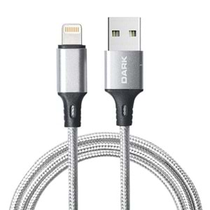 DARK DK-CB-LT100BR USB TO LIGHTNING 1MT ÖRGÜLÜ QUICK CHARGE DESTEKLİ ŞARJ VE DATA KABLOSU 