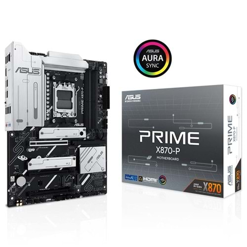 ASUS PRIME X870-P DDR5 8000MHZ 1XHDMI 2XUSB4 4XM.2 ATX AM5 (AMD AM5 9000/ 8000/ 7000 SERİ İŞLEMCİ UYUMLU) 