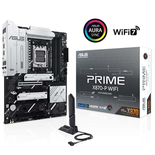 ASUS PRIME X870-P WIFI DDR5 8000MHZ 1XHDMI 2XUSB4 4XM.2 ATX AM5 (AMD AM5 9000/ 8000/ 7000 SERİ İŞLEMCİ UYUMLU) 