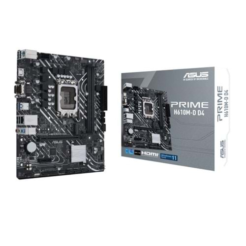 ASUS PRIME H610M-D D4 DDR4 3200MHZ 1XVGA 1XHDMI 1XM.2 USB 3.2 MATX 1700P (12. / 13. VE 14. NESİL İŞLEMCİ UYUMLU) 