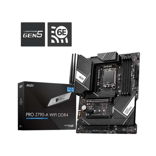 MSI PRO Z790-A WIFI DDR4 5333MHZ 1XHDMI 1XDP 4XM.2 ATX 1700P (12. / 13. VE 14. NESİL İŞLEMCİ UYUMLU) 