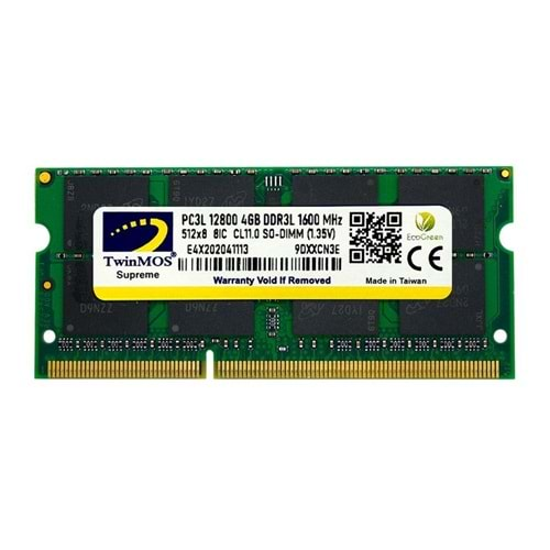 4 GB DDR3 1600MHZ TWINMOS 1.35 CL11 NB MDD3L4GB1600N 