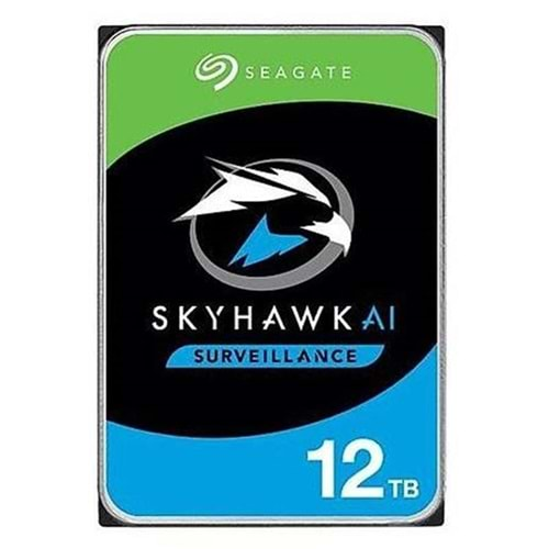 12 TB SEAGATE 3.5 SKYHAWK AI SATA 7200RPM 256MB 7/24 GUVENLIK ST12000VE001 (5 YIL RESMI DIST GARANTILI) 