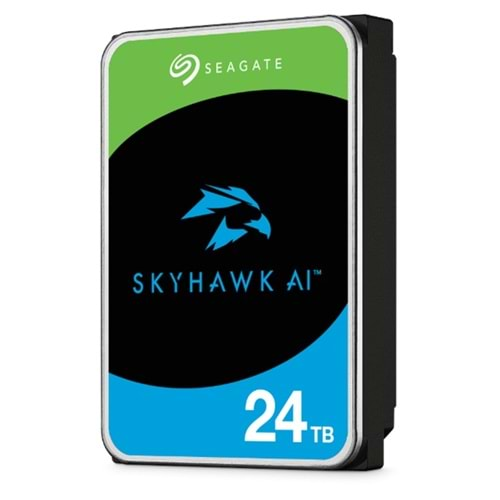 24 TB SEAGATE 3.5 SKYHAWK AI SATA 512MB 7/24 GUVENLIK ST24000VE002 (5 YIL RESMI DIST GARANTILI) 