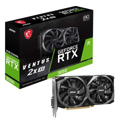 MSI GEFORCE RTX3050 VENTUS 2X XS 8G OC 8GB GDDR6 128BIT 1XHDMI 3XDP 1XDVI EKRAN KARTI 