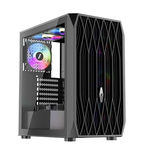 1ST PLAYER ARIYA AY7 SİYAH 650W 80+ ARGB 4X12CM FAN TEMPERLİ CAM MESH USB 3.0 ATX KASA 